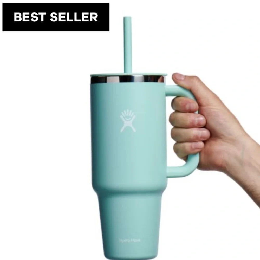 Brand new baby blue 40oz tumbler hydro flask with flexible straw - Picture 1 of 6